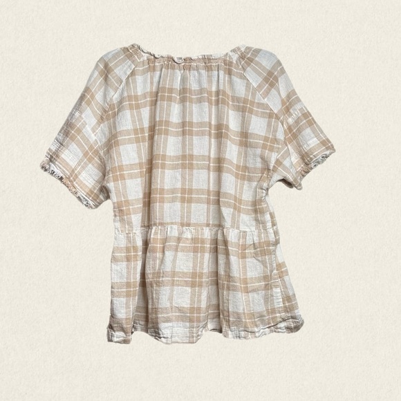 Anthropologie Pilcro The Bette Babydoll Short Sleeve Linen/Cotton Blend Blouse - Picture 5 of 11